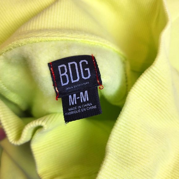 BDG Urban Outfitters Yellow Cropped Long Sleeve Zip Up Hoodie, Size Medium, EUC - Picture 7 of 8